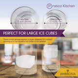 Whiskey glasses with larger diameter to fit large ice cubes