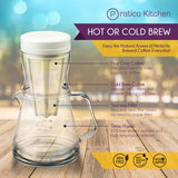 Coffee maker with two-way filter for hot or cold brew