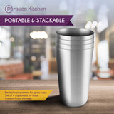 portable and stackable smooth edge stainless steel cups