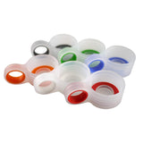 Multicolor replacement loop caps for glass juicing bottles
