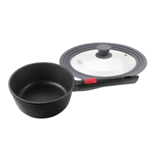 3 quart nonstick sauce pan with detachable handle and lid