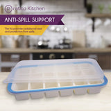 Ice tray lid provide anti-spill support