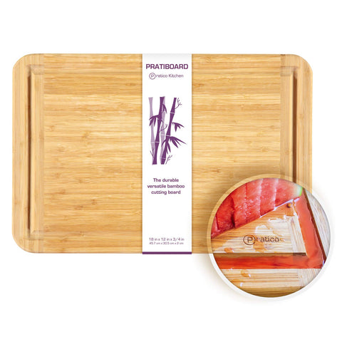 Large Bamboo Cutting Board Serving Tray with Juice Groove