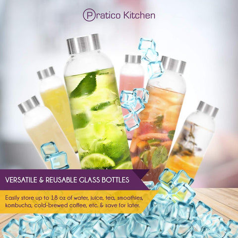18 oz versatile and reusable drinking glass bottles 