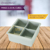 Large silicone ice cube tray making 2.25 inch ice cubes