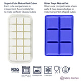 silicone ice tray with lid features