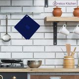 navy blue silicone pot holders can be hanged