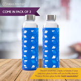 2 pack protective blue silicone sleeves for glass bottles