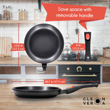 nonstick pan and detachable handle cookware dimensions