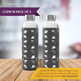 2 pack protective black silicone sleeves for glass bottles