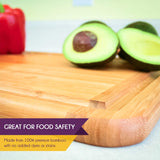 food-safe large premium bamboo cutting board