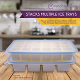 Use ice tray lids  to stack multiple ice trays 