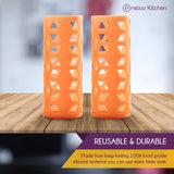 reusable and durable silicone sleeves in orange color