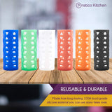 reusable and durable silicone sleeves in assorted colors