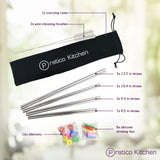 Stainless Steel Straight Straws set inclusions