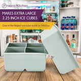 Large ice cube tray making 4 pieces of 2.25 inch ice cubes