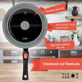 Universal pan and pot lid features