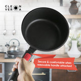 Secure and comfortable removable sauce pan handle