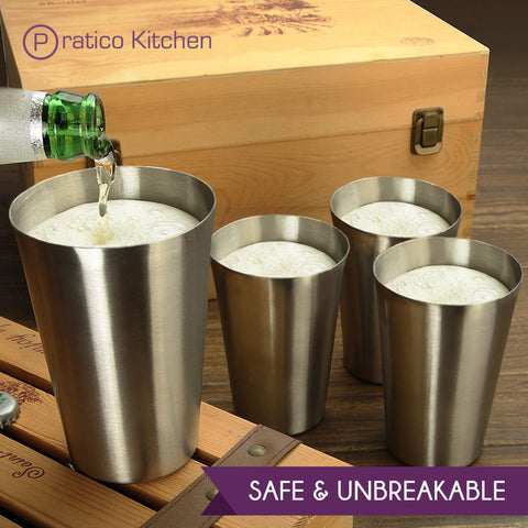 beer and unbreakable stainless steel cups
