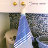 Towel dish cloth holder with hook on cabinet knob