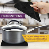 Multifunctional black silicone pot holders