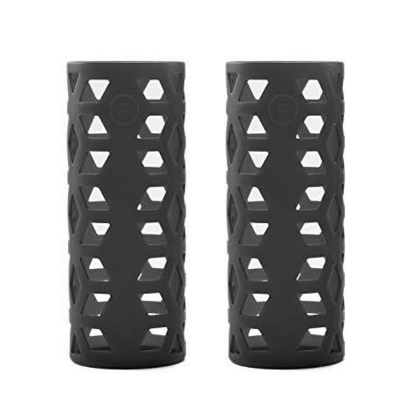 2 pieces black silicone sleeves for glass bottles