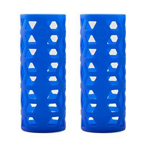 2 pieces blue silicone sleeves for glass bottles