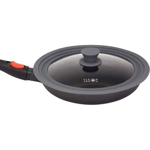 9.5 inch nonstick fry pan with detachable handle and lid